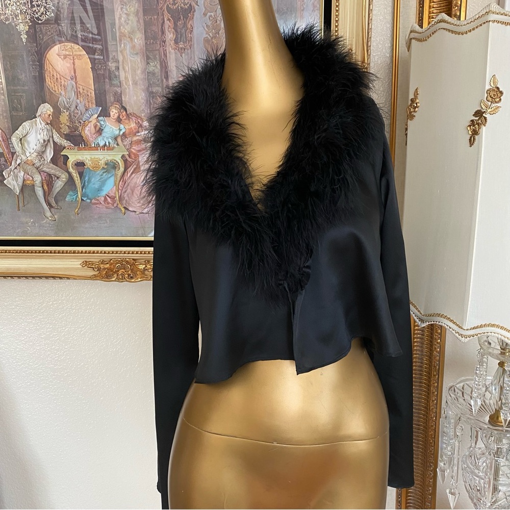 Chantal Thomass For Victoria’s Secret Feather Open Front Jacket - Picture 3 of 9